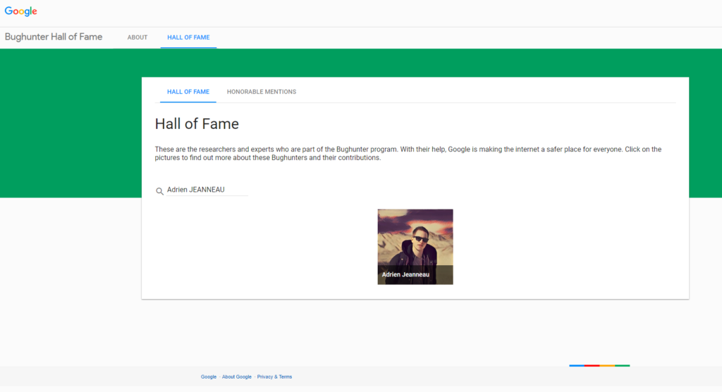 Google Hall of Fame Google Hall of Fame
