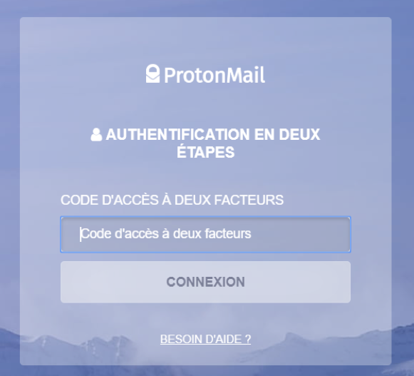 interface de connexion