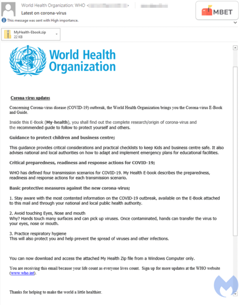 Faux email de l'ONU 