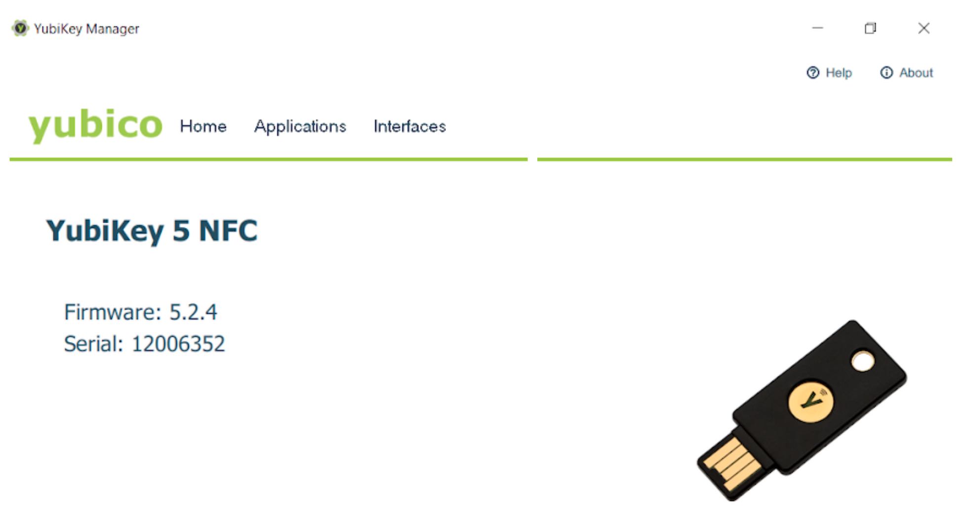 interface yubikey manager